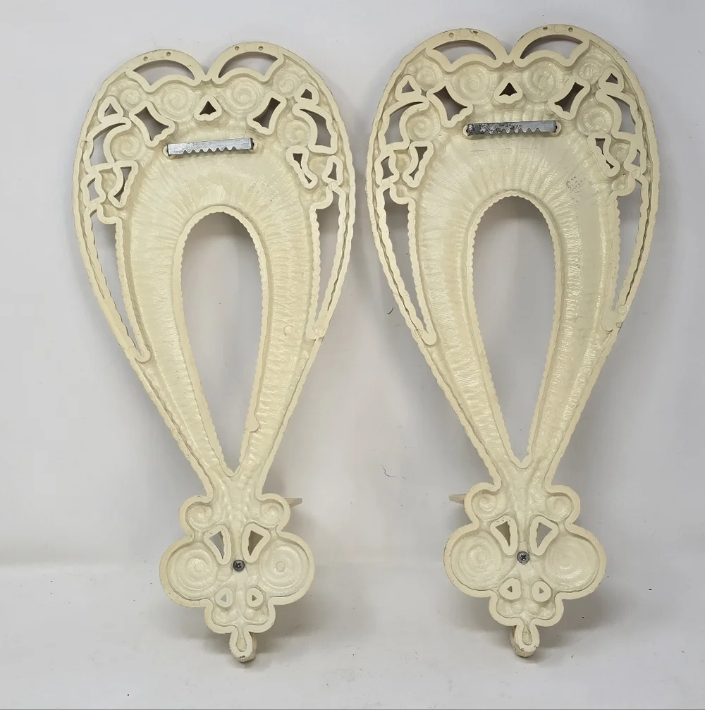 Vtg MCM‎ Burwood wall sconces 1975 candle holders cottagecore Florentine artsy